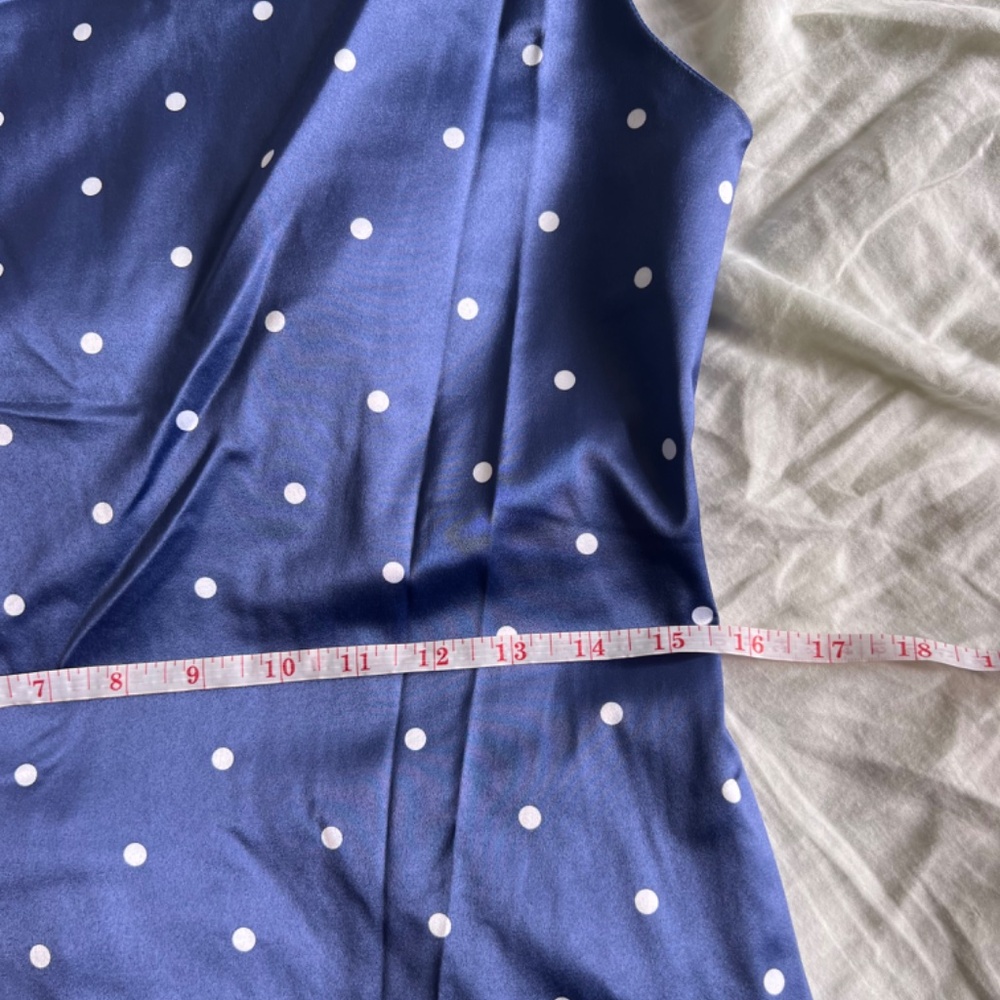 Satin polka dot cowl neck 90s midi dress - Picture 8 of 16